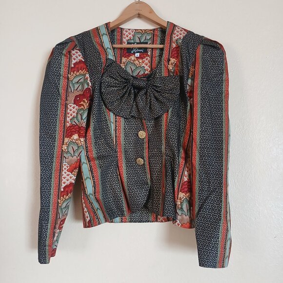 Vintage Harrison Holman Cropped Blazer with Bow Women's Size 6 - Picture 1 of 7